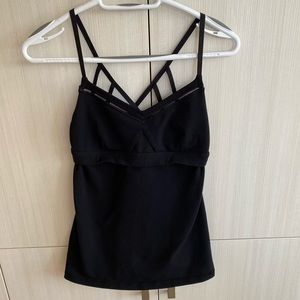 Lululemon black tank with crossed straps